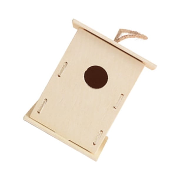 Moyic Alimentador de pájaros de madera, suministros para mascotas sin terminar, casa de pájaros colgante hecha a mano, hogar, jardín, Artesanía Tipo3
