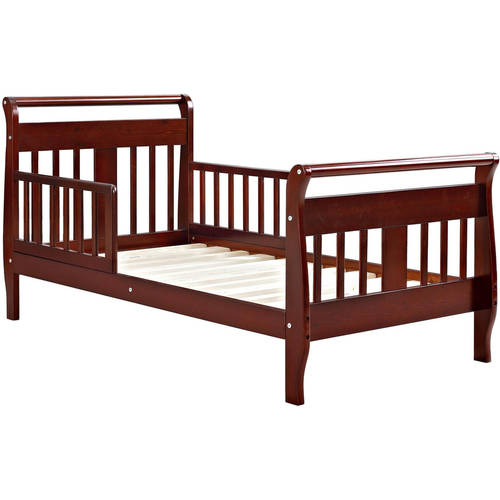 Baby Relax Sleigh Kids Wood Toddler Bed with Safety Guardrails, Cherry - image 3 of 6