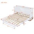 thumbnail image 2 of Harper & Bright Designs Queen Murphy Bed Wall Bed with Gold Leg, Queen Size Cabinet Bed Folding Wall Bed with Frosted Glass Doors Design and Fake Drawers, White, 2 of 12