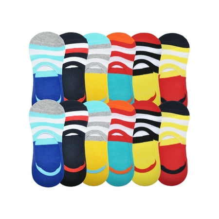 

Angelina Unisex Cotton Liner Socks with Colorful Stripe Design (12-Pairs)