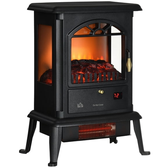 Alvantor Electric Fireplace 23" Infrared Fireplace Stove with Timer 16.5"x10.75"x22.5" Black