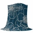 thumbnail image 6 of Teal Flowers Blanket Soft Cozy Warm Throw Blanket for Couch, Plush Fuzzy Flannel Fleece Blankets for Sofa, Spring Floral Botanical Modern Art Bed Blankets Lightweight Gifts for Women, 50"x80", 6 of 9