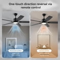 thumbnail image 5 of SUNMORY 62" Ceiling Fans with Lights and Remote/APP Control, Low Profile Ceiling Fan with Light, Reversible, Quiet 6 Speeds, Stepless Dimmable, Flush Mount Ceiling Fan for Bedroom Indoor/Outdoor Use, 5 of 8
