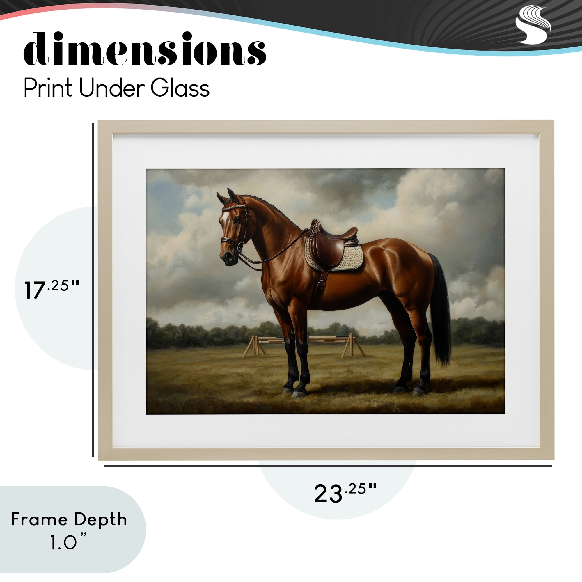 Stupell Industries Red Mare in Pastoral Landscape Birch Framed Print Under Glass, design by Petal Prints Design