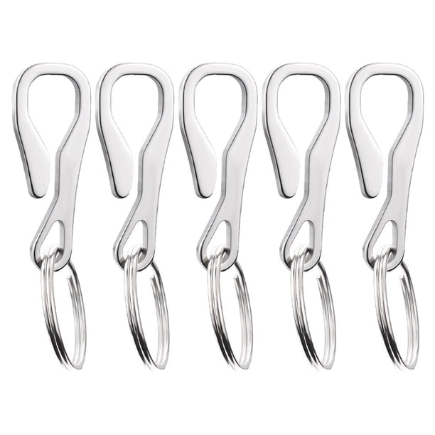 5 ganchos de acero inoxidable para colgar llaveros, hebillas para colgar.