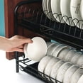 thumbnail image 4 of Dish Drainer 2-Layer Dish Drying Rack Drain Plate Rack with Drip Tray Kitchen Multi-Purpose Metal Dish Rack Storage Rack with Cutlery Rack, 4 of 6