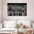 thumbnail image 2 of Elephant Stock Brooklyn Bridge Nightly Impressions Wall Art - Horizontal Canvas Wall Art - Living Room Wall Decor - Places Canvas - Gray And Black Decor By Melanie Viola - 45" x 30", 2 of 8