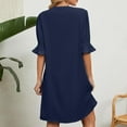 thumbnail image 5 of Admvng Womens Summer Dresses Casual Sexy Fashion Summer V Neck Short Sleeve Loose Solid Dress S-2XL, 5 of 8