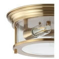 thumbnail image 3 of JONATHAN Y Lauren 13.25" 2-Light Metal/Glass LED Flush Mount, Brass Gold, JYL7446A, 3 of 8