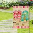 thumbnail image 2 of Flip Flops Beach Summer Garden Flag Double Sided Vertical Burlap Yard Outdoor Decor 12.5x18 Inch, 2 of 6