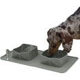 thumbnail image 1 of Plato para Mascotas Bluelander con 2 Tazones, Antideslizante, Gris, 1 of 5