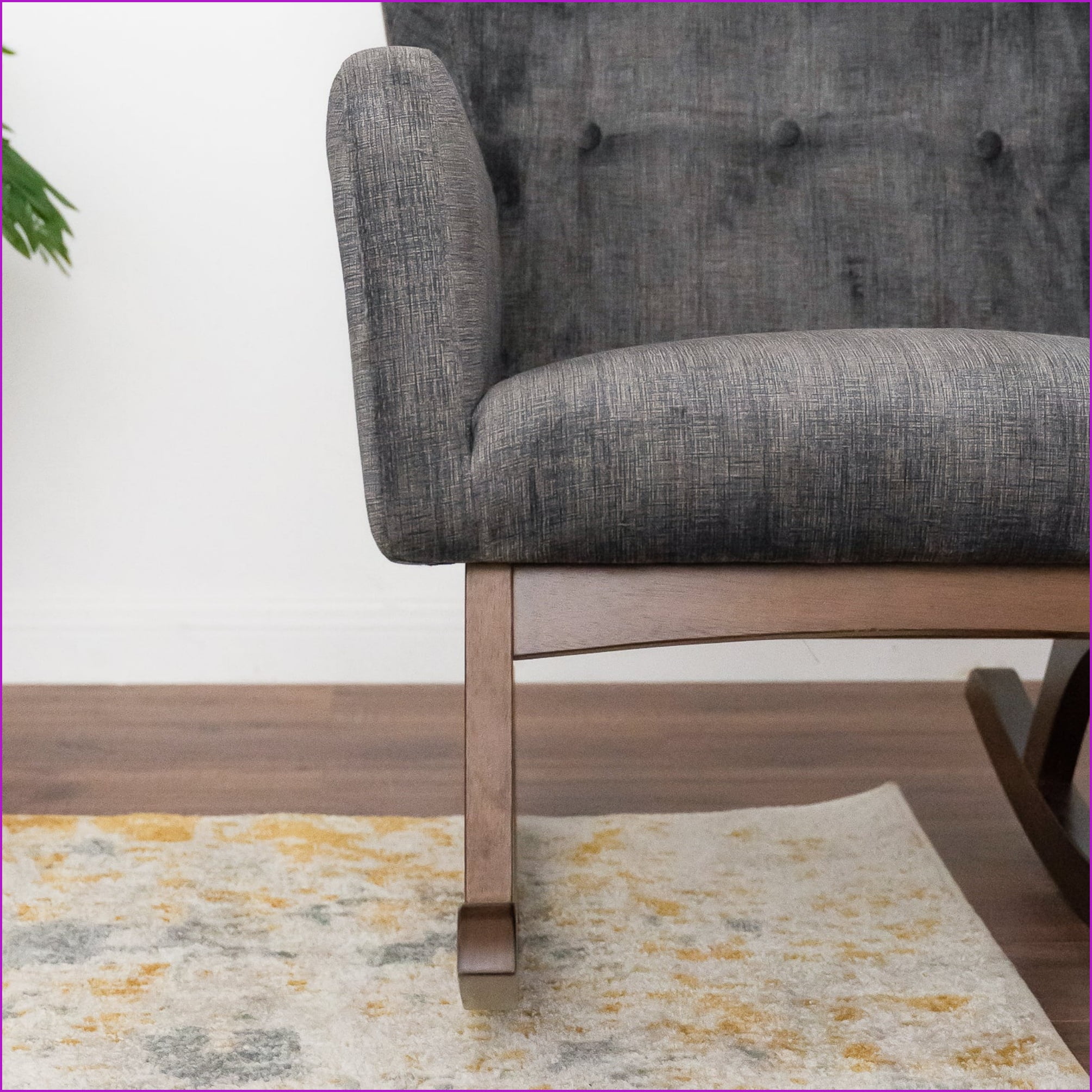 Rocking Chair, Chelsea Green Velvet with Comfortable Design for Home/Nursery | 38.5"H x 27.5"W x 36"D | Velvet | Foam