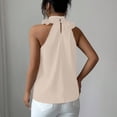 thumbnail image 4 of Levmjia Womens Tank Tops Sleeveless Round Neck Casual Blouse Summer Pullover Shirt Lightweight Polyester Petal Collar Solid Color Tops For Daily Wear, 4 of 5