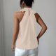 thumbnail image 2 of Moda Casual Collar de Pétalos sin Mangas para las Señoras, Camisa de Suéter de Cuello en V de Poliéster para el Verano Y el Uso Diario, 2 of 5