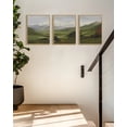 thumbnail image 3 of Drsoum Vintage Wall Art Mountain Range Valley River Landscape Painting Retro Meadow Scenery Farmhouse Kitchen Living Room Decor 11x14in3pcs Natural Framed, 3 of 7