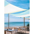 thumbnail image 2 of Gold Line Sun Shade Sail 12' x 16', Blue Color Block Rectangular Geometric Modern Rectangle Outdoor Sunshade Canopy, Waterproof UV Block Patio Covers for Garden Yard Beach, 2 of 9