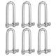 thumbnail image 1 of Grilletes en D Uxcell, (3/16" 5mm, 6 Pcs), Grillete de tornillo en acero inoxidable 304, mini grillete en forma de arco, 1 of 7