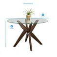 thumbnail image 5 of Steve Silver Amalie 48" Round Glass Top Walnut Base Dining Table, 5 of 5