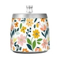 thumbnail image 7 of Yayeee Ashtray with Lid for Cigarette Smokeless Stainless Steel Home Ash Holder, Retro Yellow Floral, 7 of 7