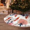 thumbnail image 6 of Daiia Koi Fish And Corals Drawing Merry Christmas Tree Skirt , Xmas Large Lace-up Tree Skirt, Santa Snowflakes Rustic Home Decorations New Year Party Farmhouse Decor-48", 6 of 7