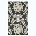 thumbnail image 1 of Metal Light Switch Plate Outlet Cover (Damask Rose Black - Single Toggle), 1 of 2