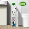 thumbnail image 1 of PHANCIR Porta Papel Higiénico con Portarollos, Mueble de Almacenamiento para Baño Junto Al Inodoro para Espacios Pequeños, Mega Rollos de Tienda, Blanco, 1 of 8