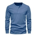 thumbnail image 5 of Zylanna Men's T-Shirts Tee, Long Sleeve Solid Color Breathable Crew Neck Tops for Activewear Sports Blue, 5 of 5