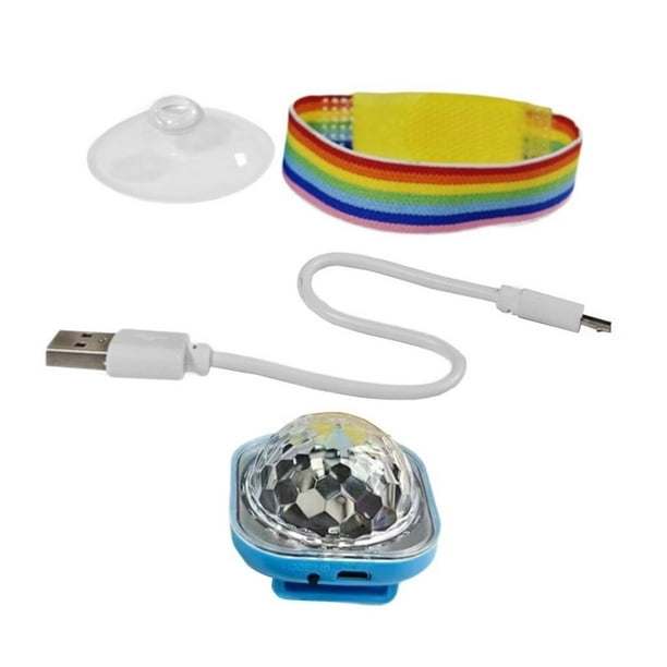 Mini bola de discoteca con luz LED y pulsera para conciertos y fiestas de cumpleaños. Azul