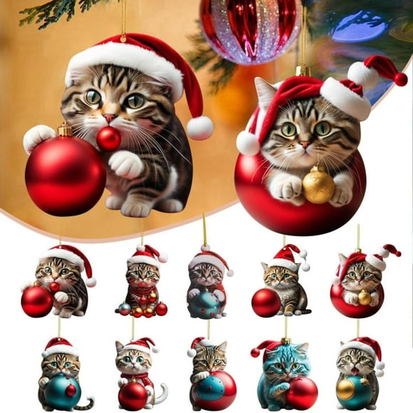 Mashaouyo Home Decor Christmas Tree Ornaments Cat Hanging Decorations Christmas Tree Decorative Pendant Cat Ornaments For Christmas Tree Ornaments Set Cat Decor For Cat Lovers Home Decor Gifts