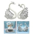 thumbnail image 4 of 2pcs Swan Ornaments Pair of Swan Figurines Car Dashboard Statues Decorative Sculptures for Home Wedding ,, 4 of 6