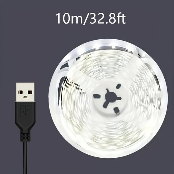 USB Powered LED Strip Lights, Multifunctional Interior Lighting for Mirrors, Cabinets, TV Background - White, No Battery Required, Various Lengths Space Theme, Valentine's Day Decor