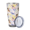 thumbnail image 2 of Fuzoiu Floral Puppy Print 20oz Tumbler, Stainless Steel Vacuum Insulated Car Cup, Insulated Coffee Mug,Travel Mug with Lid,Thermal Cup for Outdoor-Straw Three-piece Set, 2 of 8
