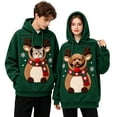 thumbnail image 4 of Christmas Hooded Cat Pouch Holder Soft Fleece Christmas Hoodie for Women Pet Pouch Hoodie for Womens Oversized Pullover Sweatshirt with Front Puppy Pocket, 4 of 6