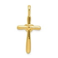 thumbnail image 3 of 14k Polished Gold Cross Pendant with Heart Accent for Men and Women Diamond Religious Jewelry Symbol of Faith and Love Sleek Spiritual Design with Classic Round Edges, 3 of 6