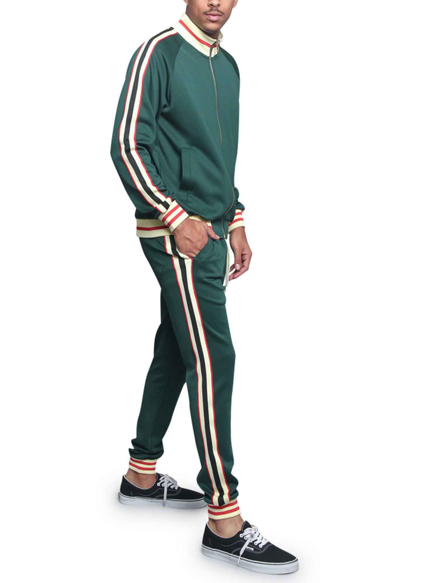 Howme Mens Striped 2-Piece Active Football Breathable Sweatsuit Set