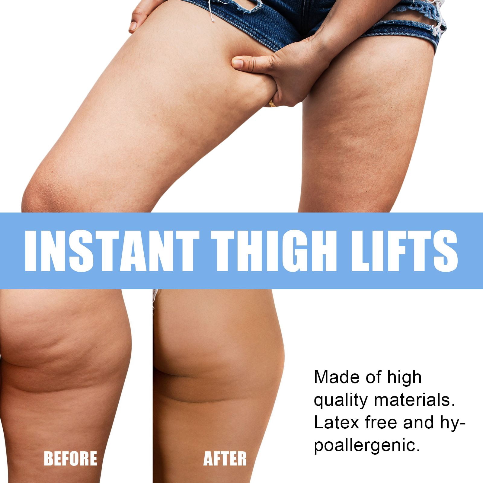 Alvantor Thigh Lift Tape Adhesive Invisible Leg Lift Tape Breathable Waterproof Body Shaping for Women, 10PCS