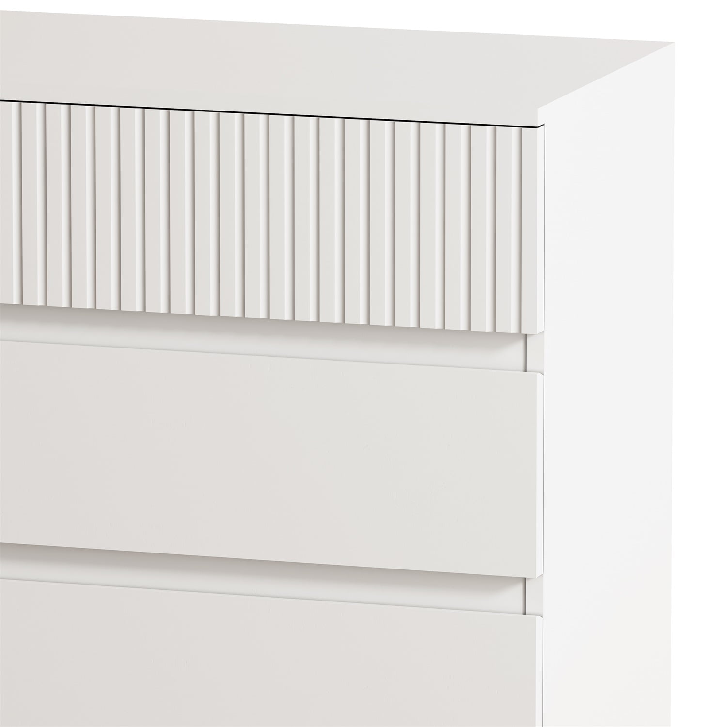 Kadyn 8-Drawer Nursery Dresser, Chest of Drawers with Decorative Finish, White TV Stand, Storage Cabinet for Bedroom