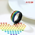 thumbnail image 1 of Bague LGBT Arc-en-Ciel en Émail Inoxydable Bague Lesbienne Gay, 1 of 6