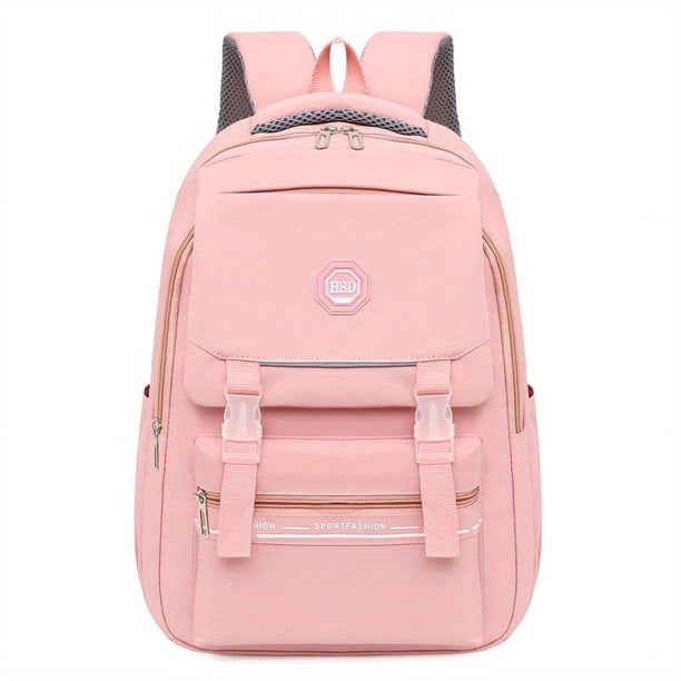 Fashion Large Large Capacity Backpack, Simple Solid Color Schoolbag For High School Students, Casual Backpack For College Students, Reinforced, Anti-splashing, Breathable,, Wear-resistant, Shock-resi