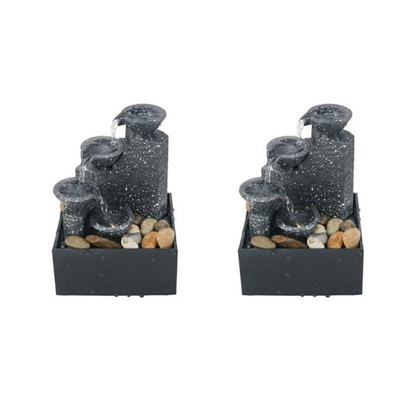 2PCS Tabletop Waterfall Decor Relaxation Meditation Desktop Fountain Landscape Ornaments