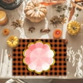 thumbnail image 4 of 4 Pieces Fall Orange Black Buffalo Plaid Placemats 12x18 Inch Thanksgiving Table Mats Farmhouse Thanksgiving Autumn Decorations for Indoor Outdoor Party Washable Table Mat, 4 of 6