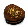 thumbnail image 1 of Exclusive 30 Note Wood Tone Heart Shaped Floral Inlay Music Jewelry Box - 18th Variation (Rachmaninoff), 1 of 2