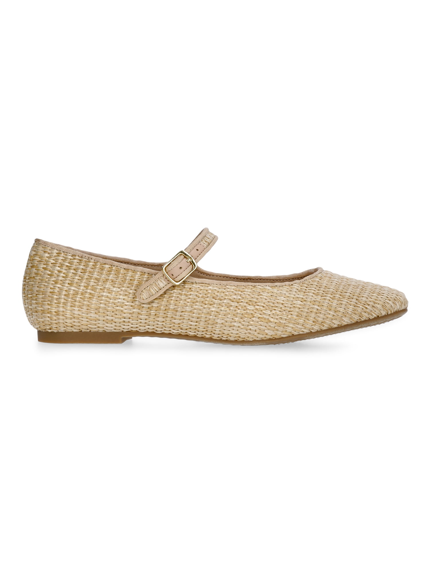Time and Tru Women's Faux Leather Mary Jane Flats, Wide Width Available