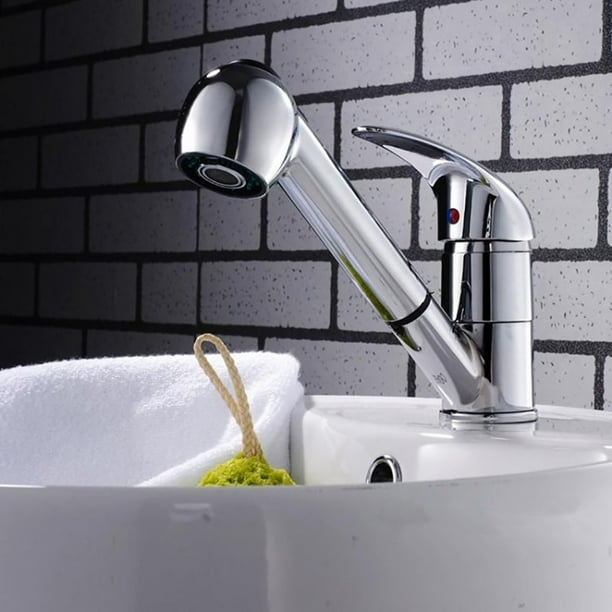 Fiudx Grifo de Cocina con Rociador Extraíble, Fabricado En Plástico Abs, Fácil Instalación, Versátil para Cocina o Baño, Tamaño 185 X 56 Mm, Funciones de Ducha y Normales.