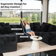 thumbnail image 4 of 135.5" Modular Sectional Sofa, Black U-Shaped Sofa 6-Seater Boneless Cloud Couch with Reversible Chaise, Corduroy Fabric Couch for Living Room & Bedroom, 4 of 15