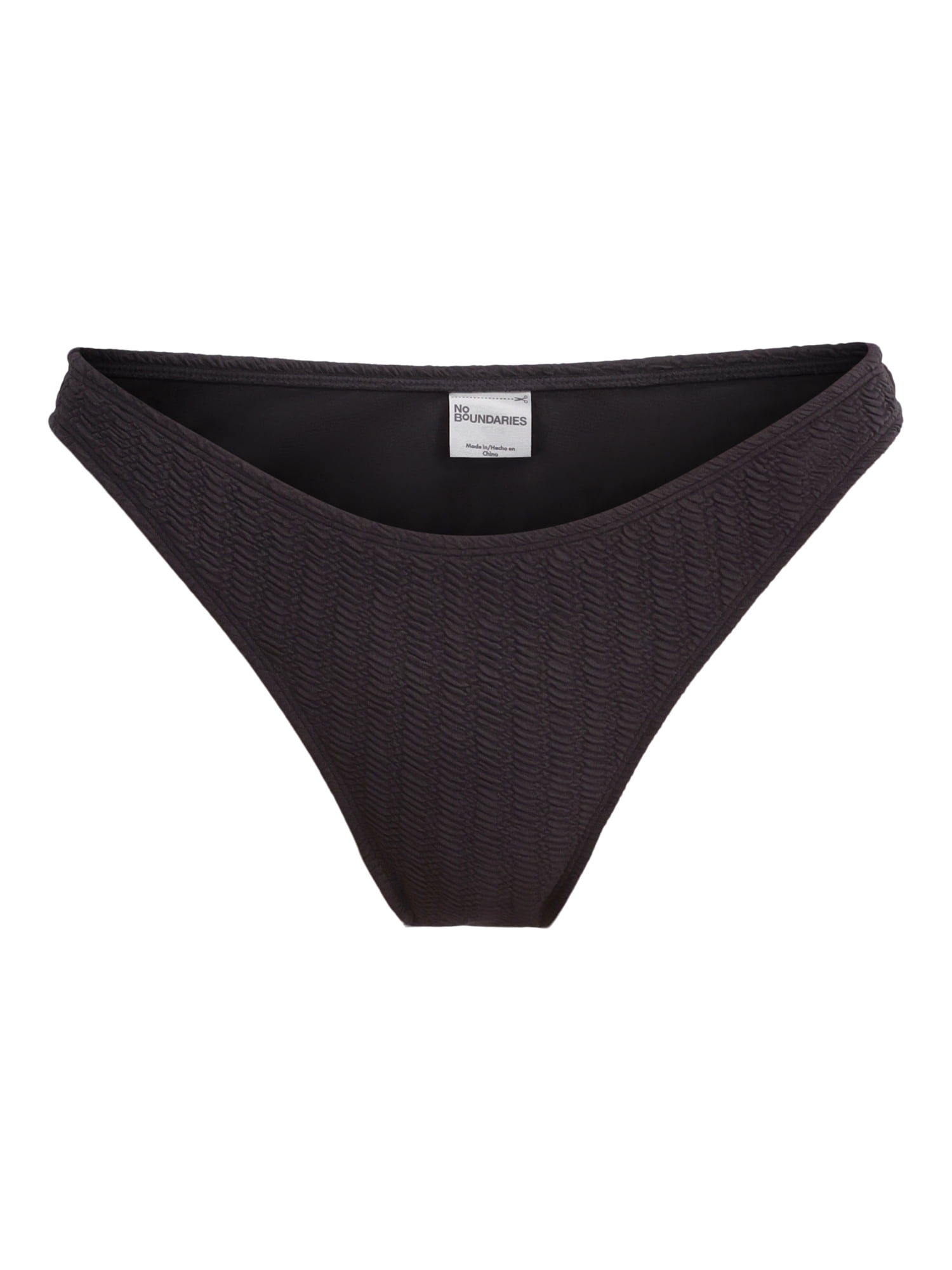 No Boundaries Women's Herringbone Crinkle Bikini Bottoms, Sizes XXS-XXL