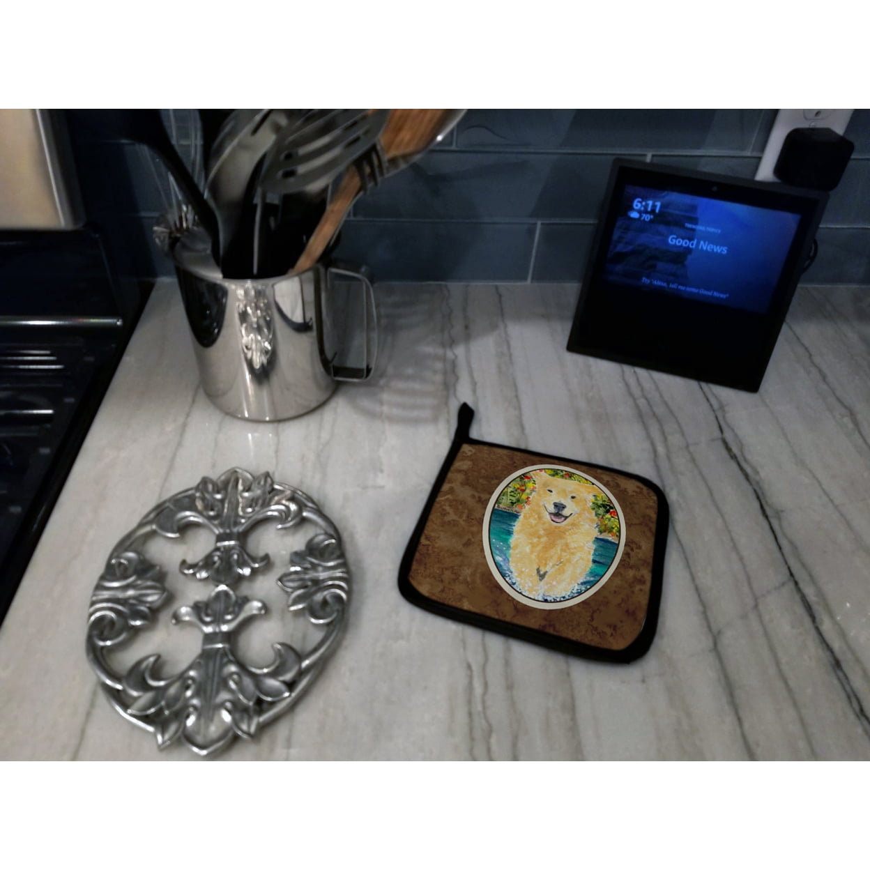 Carolines Treasures SS8978PTHD Golden Retriever Pair of Pot Holders, 7.5HX7.5W, multicolor