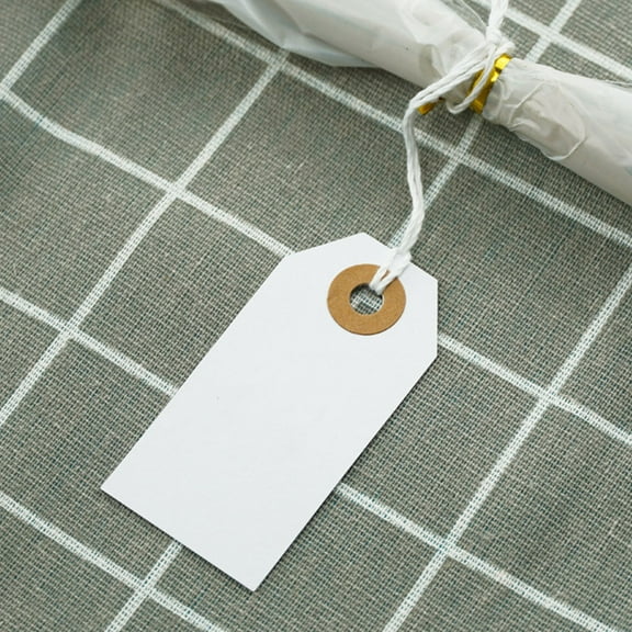 Raindrops White Paper Gift Tags with String for Hanging 200 Pcs Craft Supplies and Clothing Labels