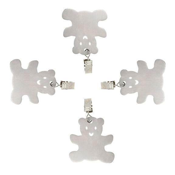 SEWACC 4Pcs Silver Stainless Steel Tablecloth Pendant Clips for Home Table Cloth Holders at Picnics and Camping