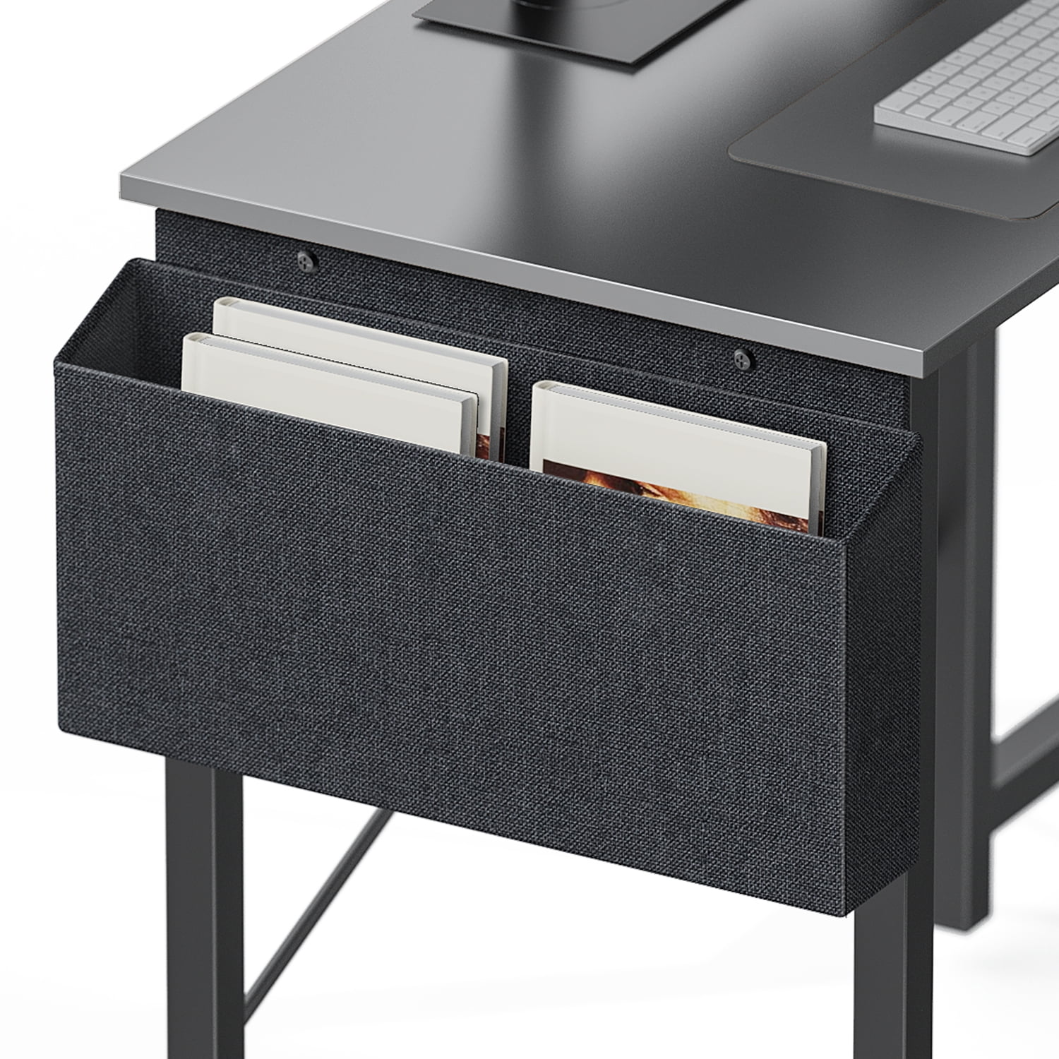 JOINSUN Modern L-Shaped Desk, Sleek Design, Spacious Workspace, Black